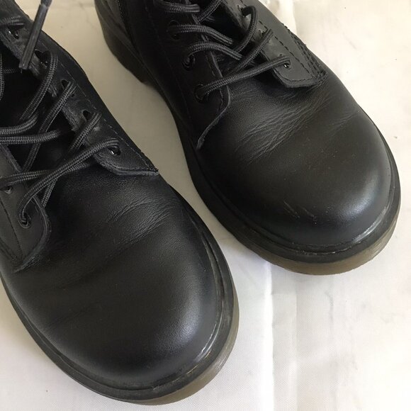 Dr Martens Kids Size 2 Black Leather Combat bootie 1460 - Picture 5 of 7
